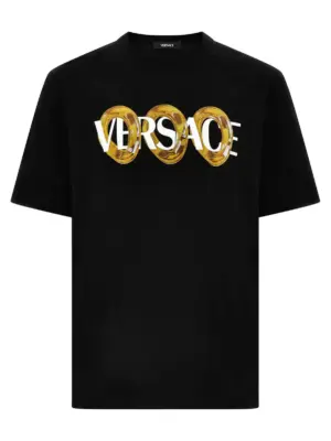 Logo print T-shirt VERSACE Black