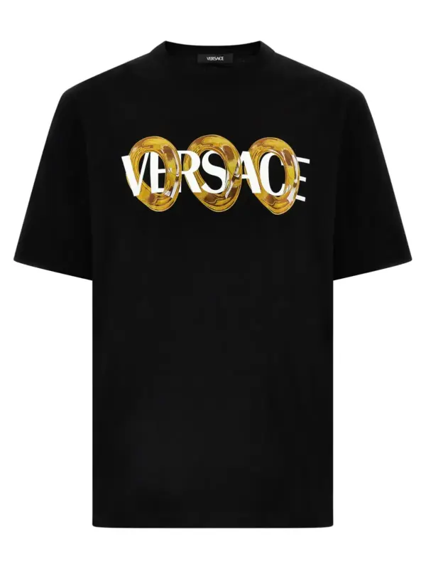 Logo print T-shirt VERSACE Black