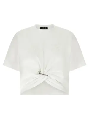 Logo embroidery t-shirt VERSACE White