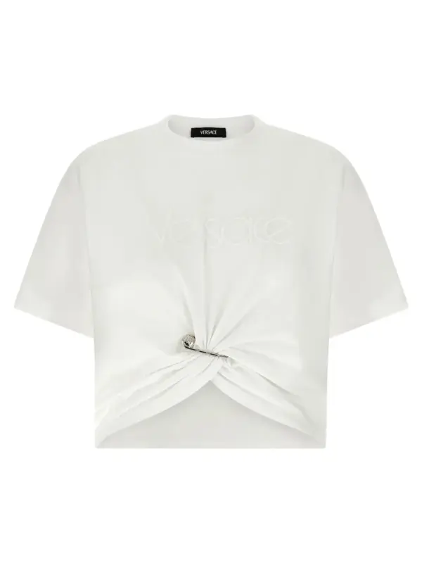 Logo embroidery t-shirt VERSACE White