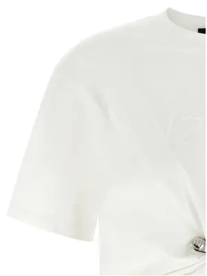 Logo embroidery t-shirt Woman VERSACE White