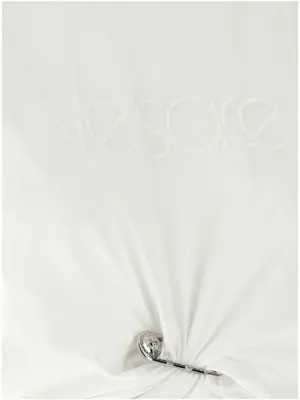 Logo embroidery t-shirt 100% cotton VERSACE White