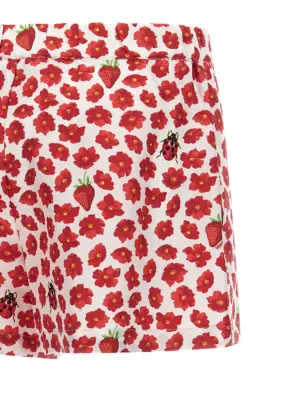 'Strawberry Garden' shorts 100% silk VERSACE Multicolor