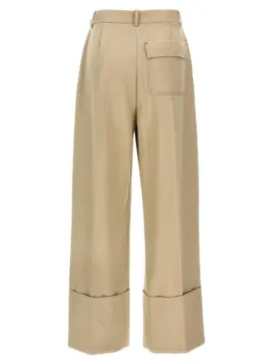 Maxi turn-up pants 1125WTR006059AALMOND VICTORIA BECKHAM Beige