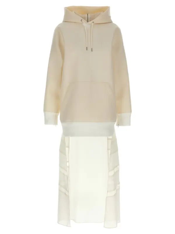 'Suiting Bonding Mix' dress SACAI White