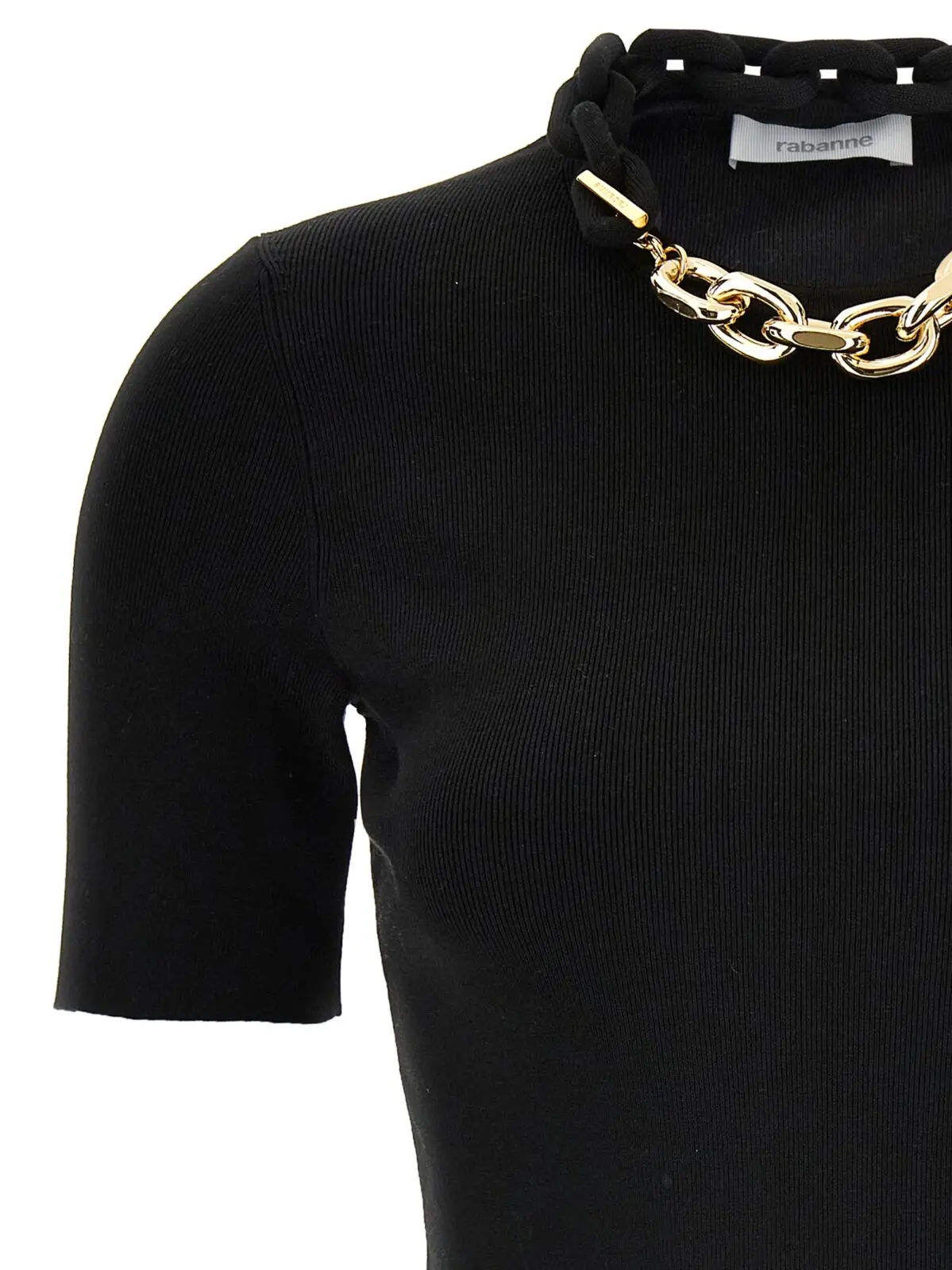 Футболка Paco Rabanne Chain Чорна 3 Chain T-shirt Woman PACO RABANNE Black