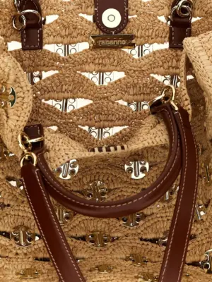 '1969' handbag 90% raffia 5% calf leather 5% brass PACO RABANNE Beige