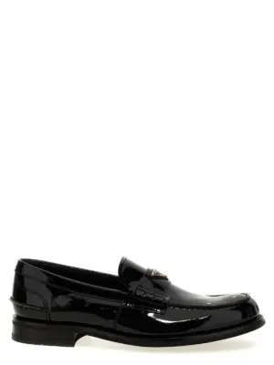 Logo patent leather loafer PRADA Black