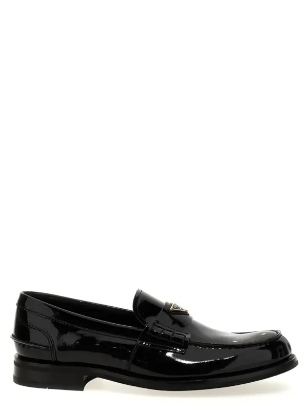 Logo patent leather loafer PRADA Black