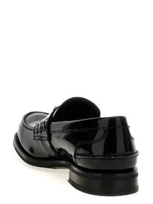 Logo patent leather loafer Man PRADA Black