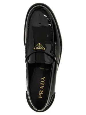 Logo patent leather loafer 100% calfskin leather (Bos Taurus) PRADA Black