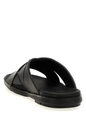 Logo sandals Man PRADA Black