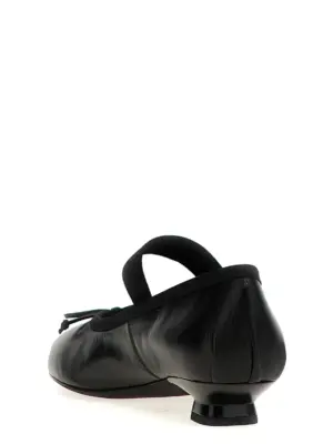 Logo bow ballet flats Woman MIU MIU Black