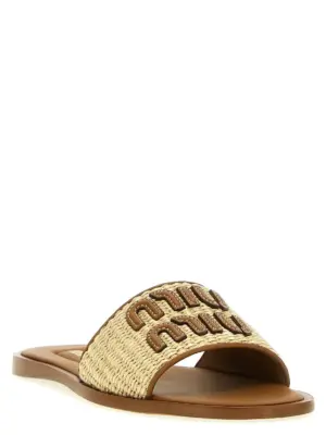 Logo sandals 5XX644F0053LOMF0018 MIU MIU Beige