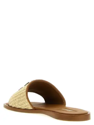 Logo sandals Woman MIU MIU Beige