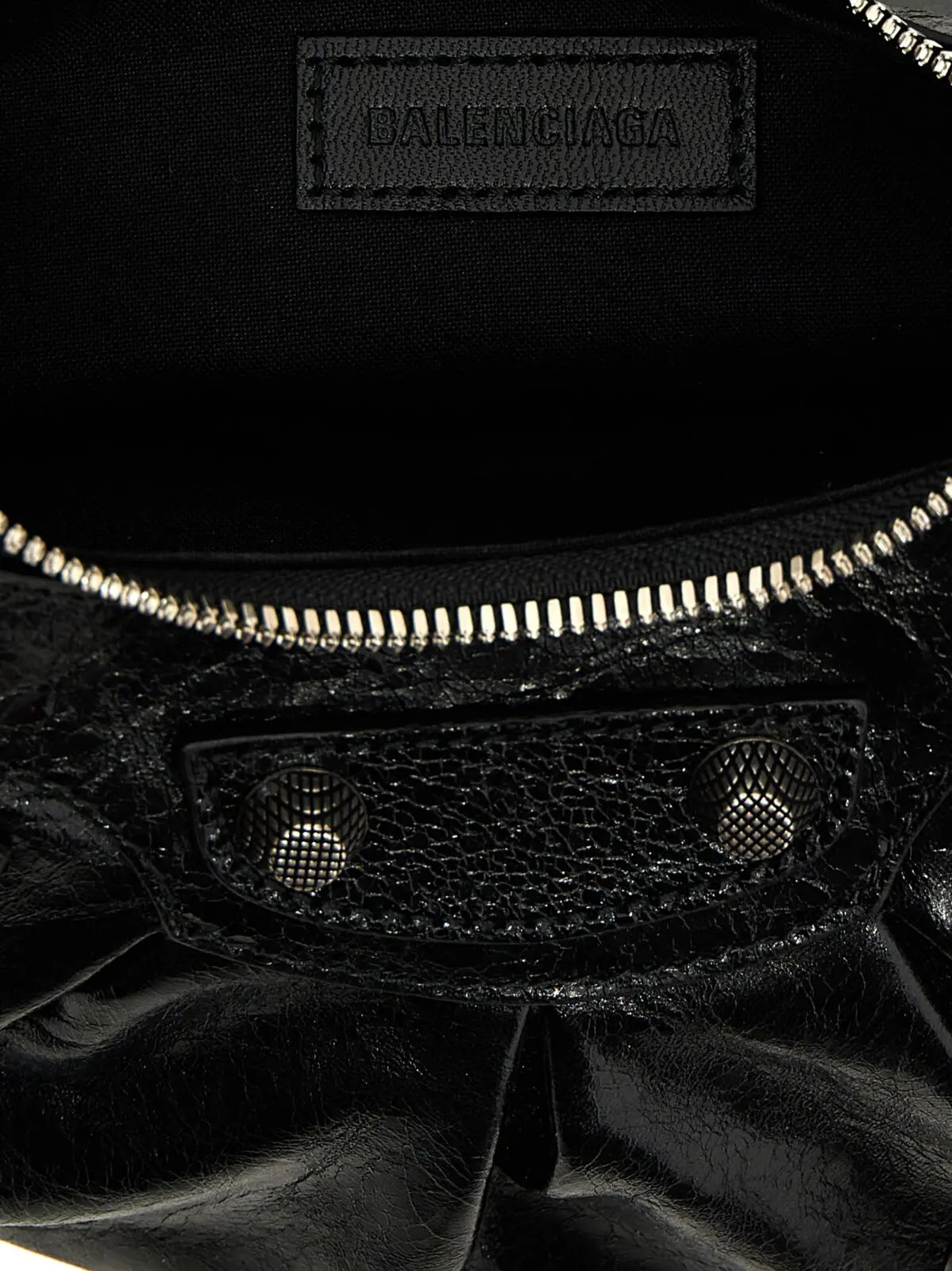 Сумка крос-боді Balenciaga Le Cagole Xs Чорна 4 'Le Cagole Xs' crossbody bag 100% lamb leather (Ovis aries) BALENCIAGA Black