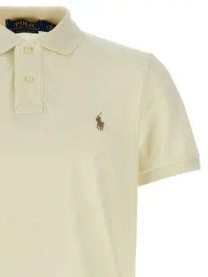 Logo embroidery polo shirt Man POLO RALPH LAUREN White