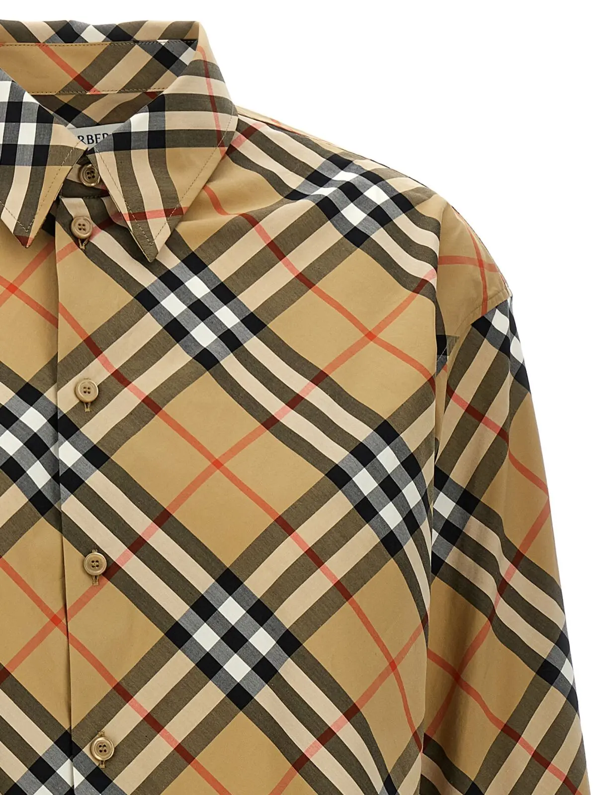 Сорочка Burberry Check Бежева 3 Check shirt Woman BURBERRY Beige