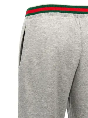 Web Tape Joggers 100% cotton GUCCI Gray