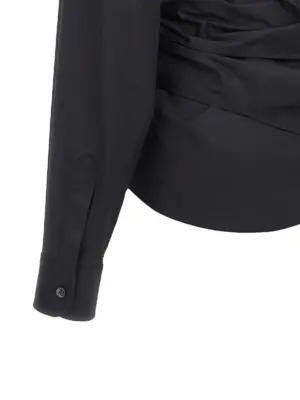 One-shoulder shirt 94% cotton 6% elastane MOSCHINO Black