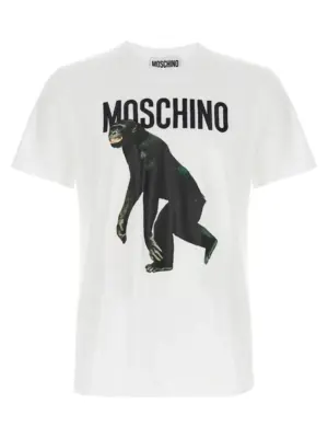 Logo embroidery t-shirt MOSCHINO White