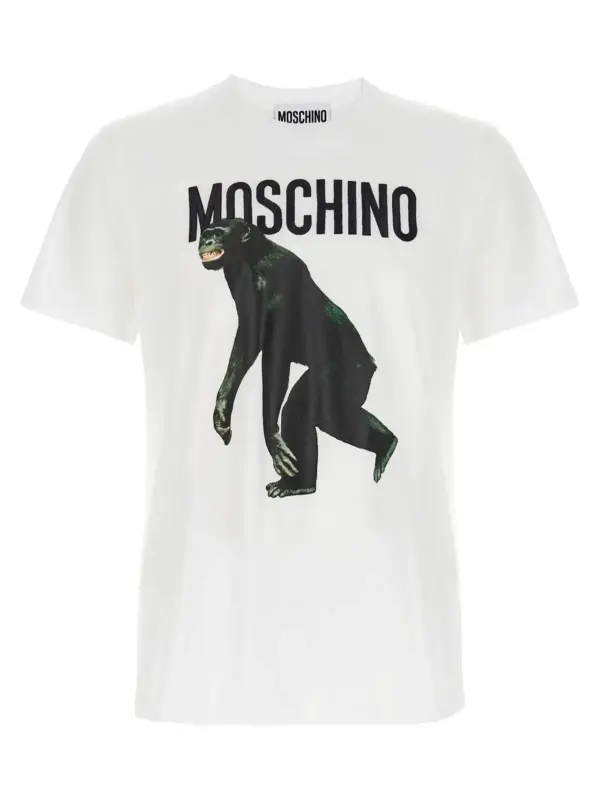 Logo embroidery t-shirt MOSCHINO White