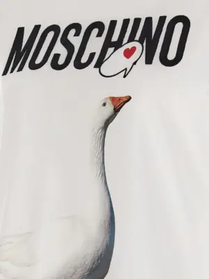 Embroidery t-shirt 100% cotton MOSCHINO White