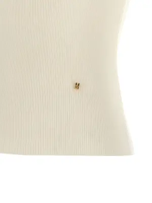 Knit top 70% virgin wool 30% silk MOSCHINO White