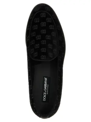'Vivaldi' loafers 70% viscose 25% cotton 5% polyester DOLCE & GABBANA Black