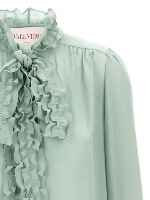 Valentino Garavani lavallière shirt Woman VALENTINO GARAVANI Green