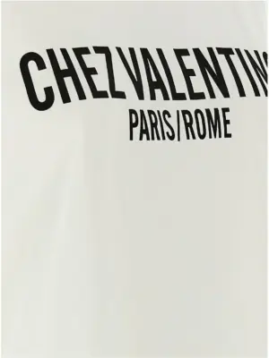 Valentino Garavani 'Chez Valentino' T-shirt 100% cotton VALENTINO GARAVANI White/Black