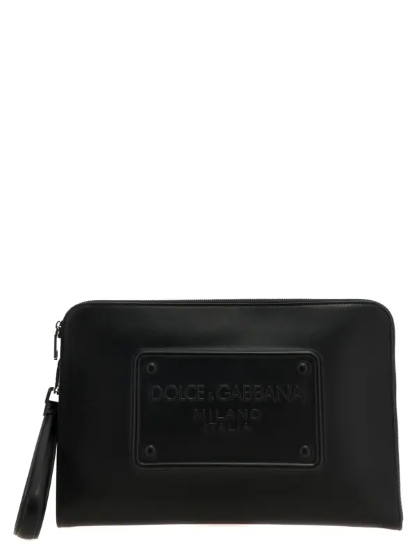 Large plaque pouch DOLCE & GABBANA Black