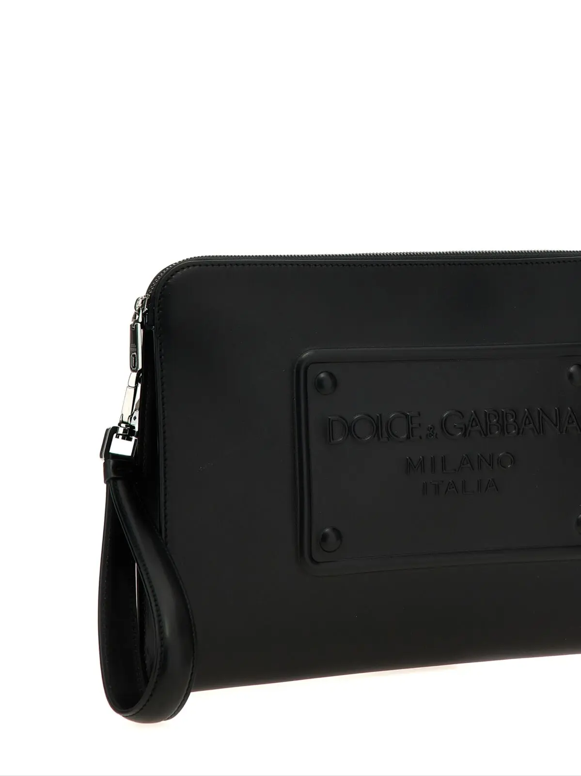 Клатч Dolce Gabbana Large plaque Чорний 3 Large plaque pouch Man DOLCE & GABBANA Black
