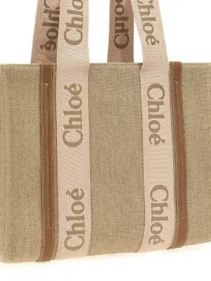 'Woody Medium' shopping bag Woman CHLOÉ Beige