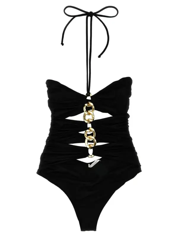 Chain one-piece swimsuit ELISABETTA FRANCHI Black