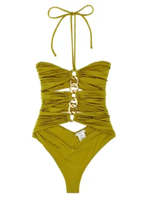 Chain one-piece swimsuit ELISABETTA FRANCHI Green