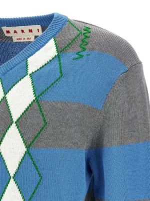 'Argyle' sweater 100% cotton MARNI Multicolor