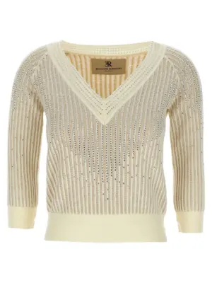 Rhinestone sweater ERMANNO SCERVINO White