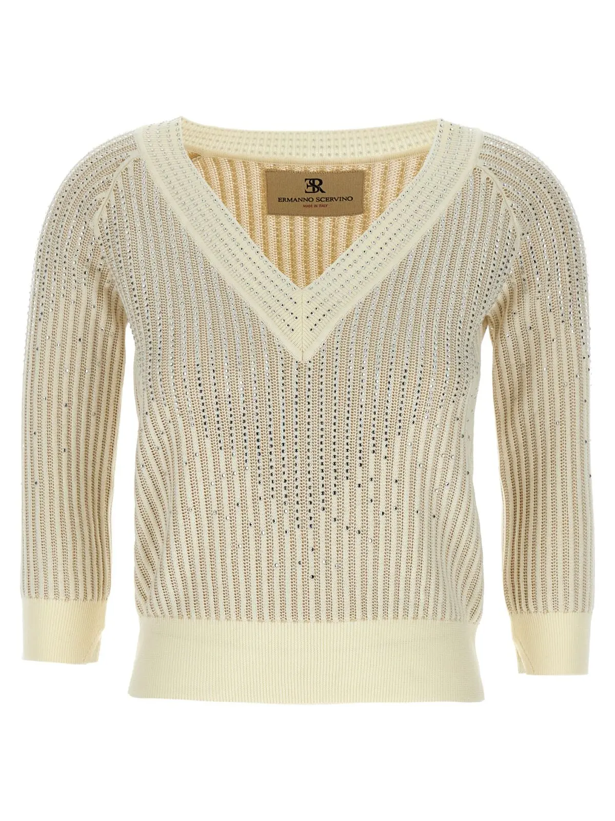 Светр Ermanno Scervino Rhinestone Білий 1 Rhinestone sweater ERMANNO SCERVINO White