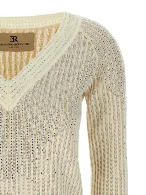 Rhinestone sweater Woman ERMANNO SCERVINO White
