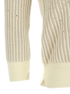 Rhinestone sweater 100% cotton ERMANNO SCERVINO White