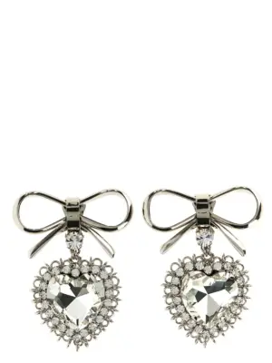 Metal bow earrings ALESSANDRA RICH Silver