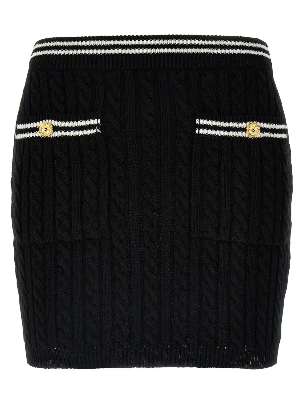 Спідниця Alessandra Rich Braided Чорно-біла 1 Braided skirt ALESSANDRA RICH White/Black
