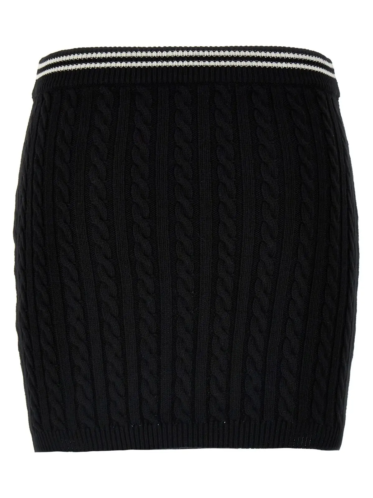 Спідниця Alessandra Rich Braided Чорно-біла 2 Braided skirt FABX3687K42640091 ALESSANDRA RICH White/Black