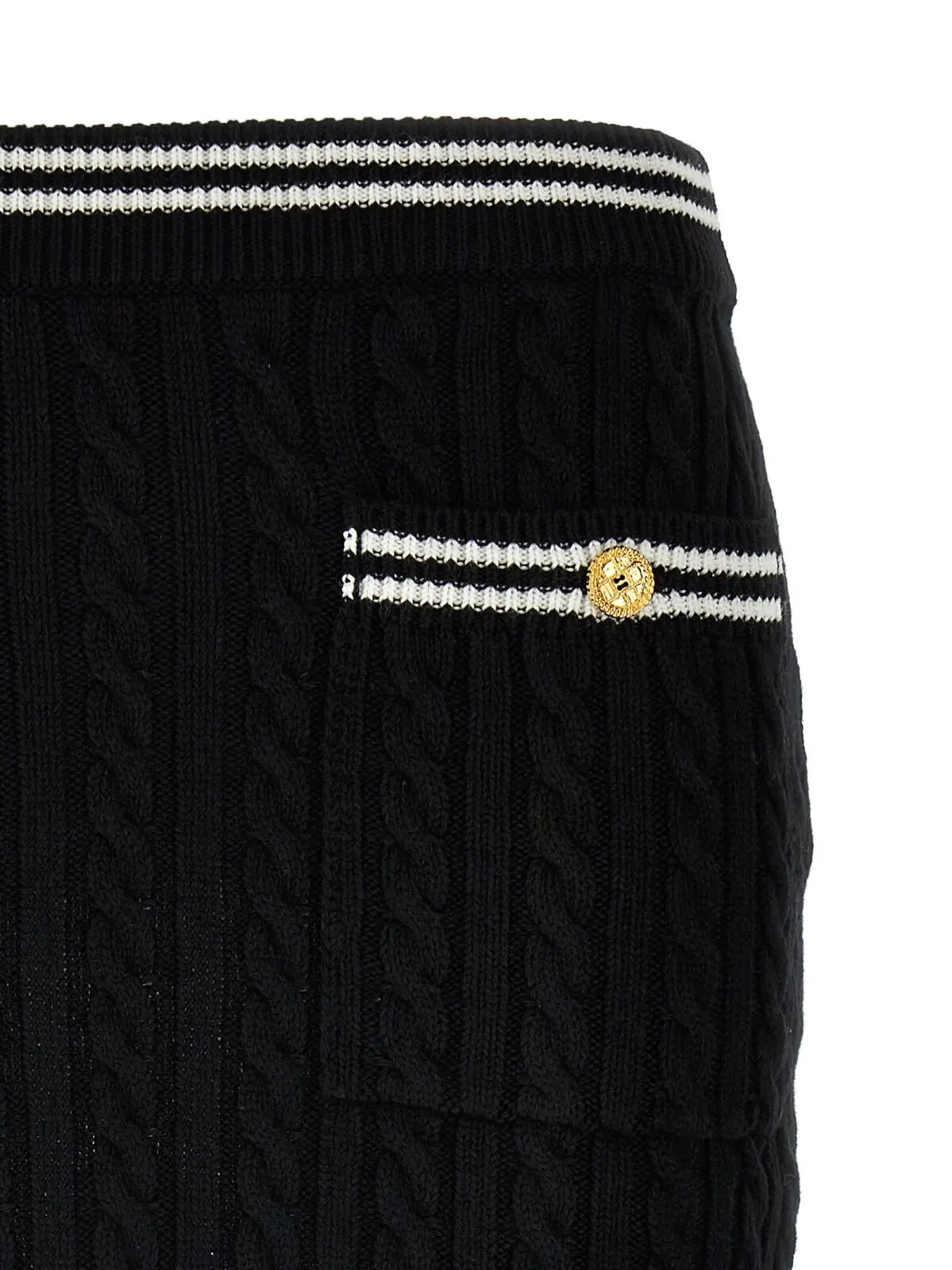 Спідниця Alessandra Rich Braided Чорно-біла 3 Braided skirt Woman ALESSANDRA RICH White/Black