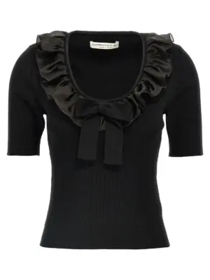 Ruffle t-shirt ALESSANDRA RICH Black