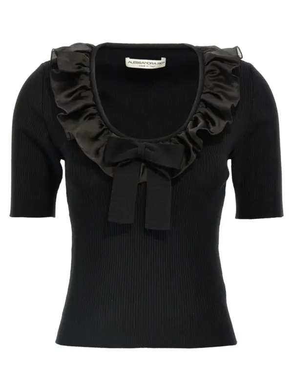 Ruffle t-shirt ALESSANDRA RICH Black