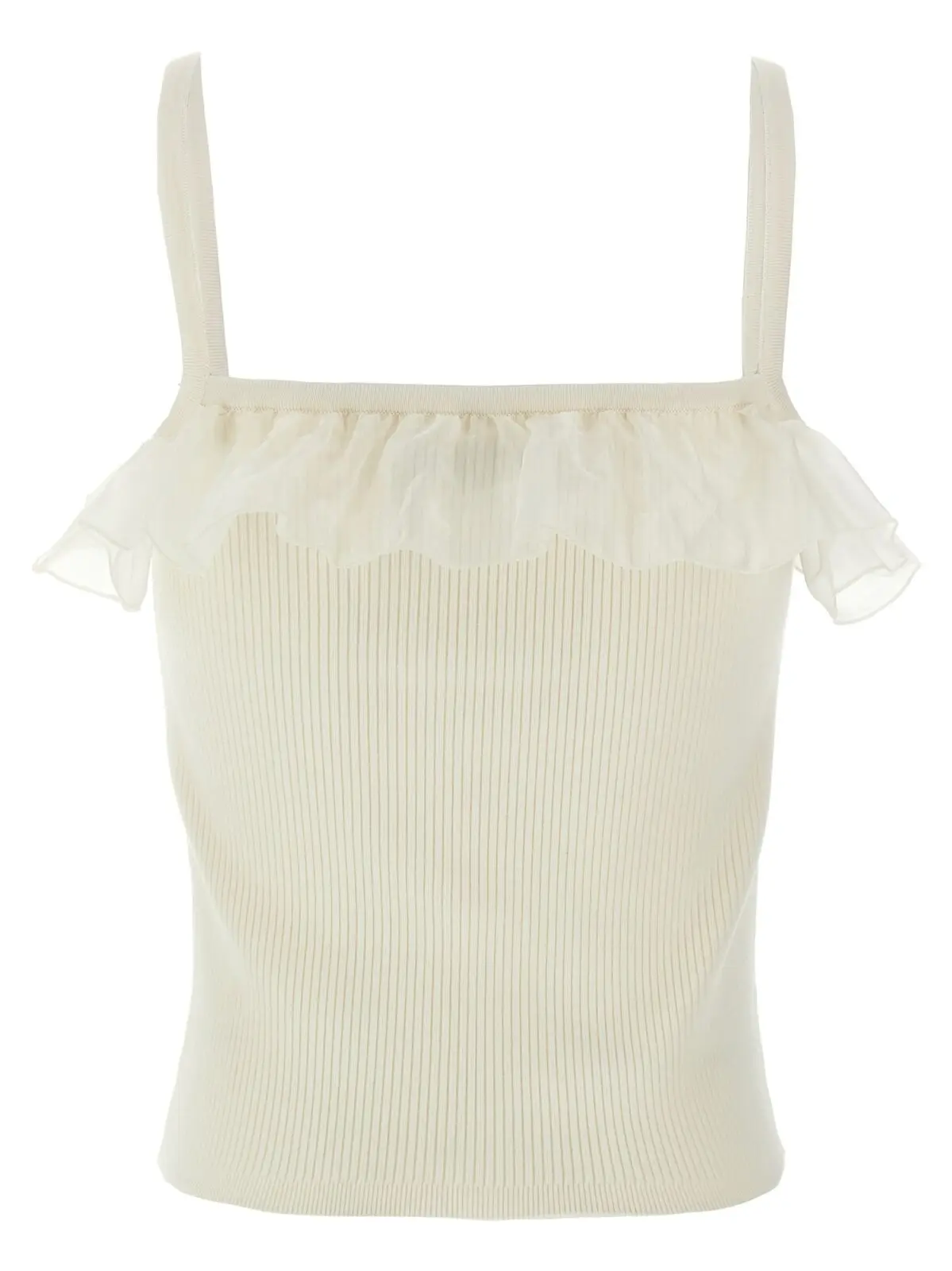 Топ Alessandra Rich Ruffle Білий 2 Ruffle top FABX4046K45140001 ALESSANDRA RICH White