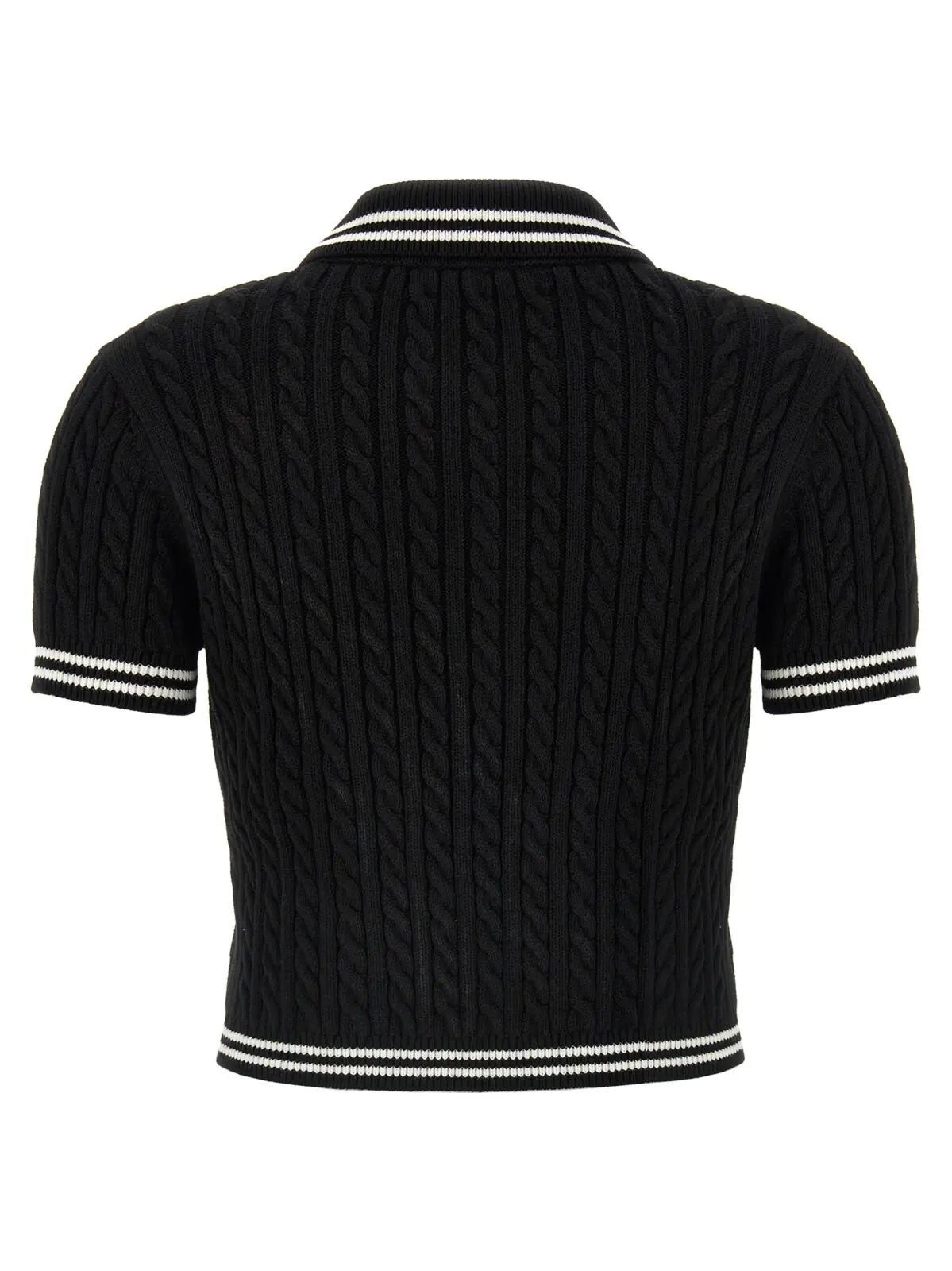 Поло Alessandra Rich Braided Чорно-біле 2 Braided polo shirt FABX4080K42640091 ALESSANDRA RICH White/Black