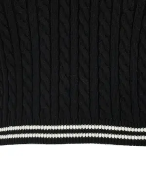 Braided polo shirt 100% cotton ALESSANDRA RICH White/Black